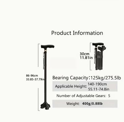Foldable Walking Stick With Lights